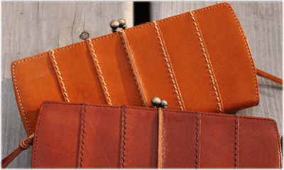 leather-gの薄型がま口財布