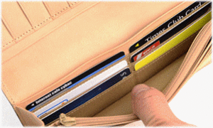 glencheckの長財布のシークレットポケット収納スペース