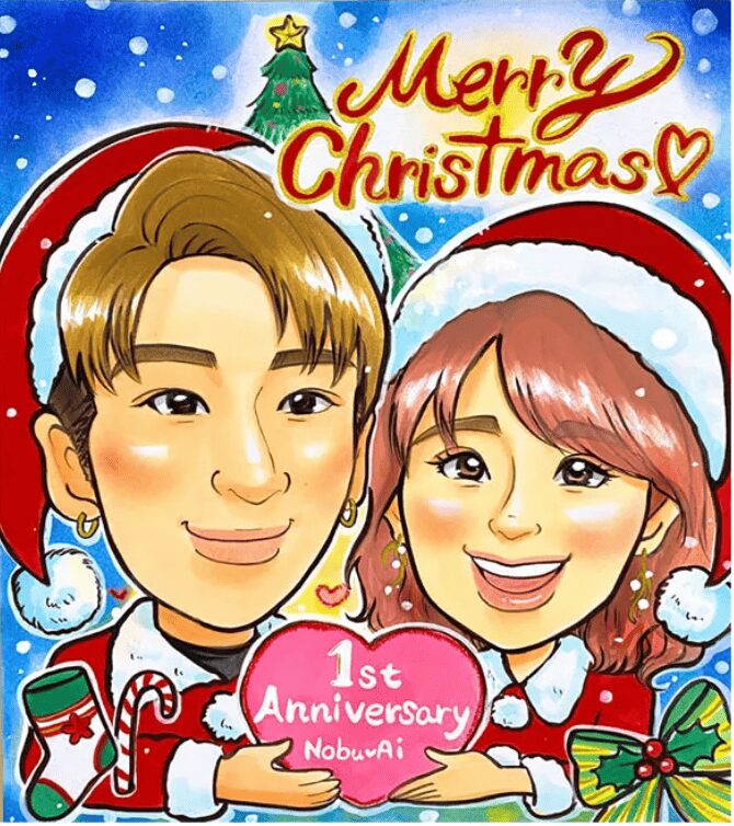 似顔絵・スマイル満開似顔絵